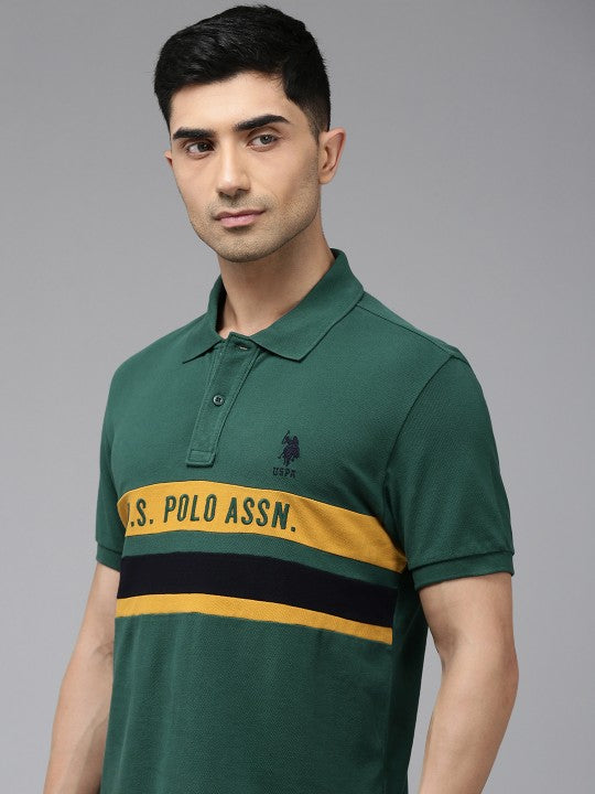 US Polo Slim Fit Pure Cotton Polo Collar T-shirt