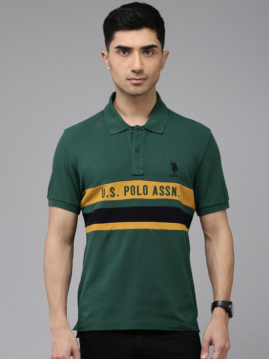 US Polo Slim Fit Pure Cotton Polo Collar T-shirt